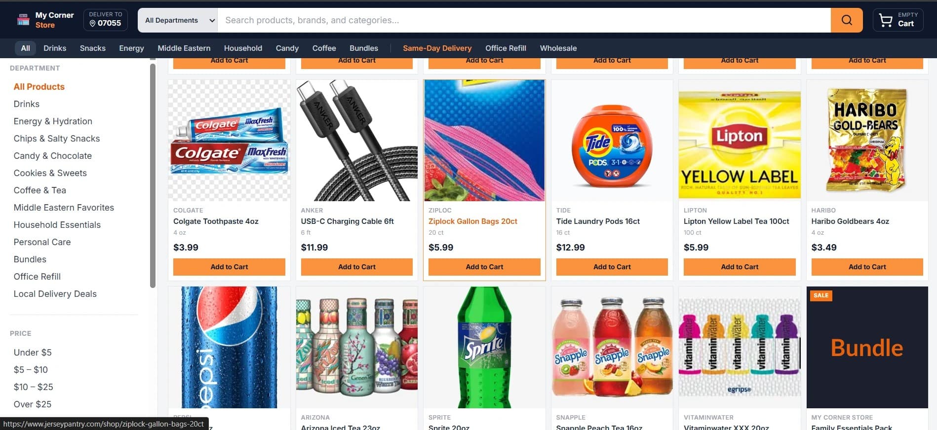 JerseyPantry.com screenshot 2